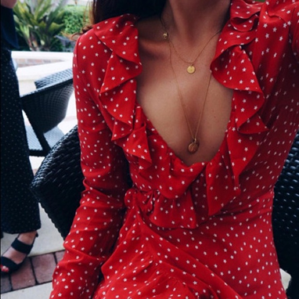 VooDoo Red Polka Dot Wrap Dress